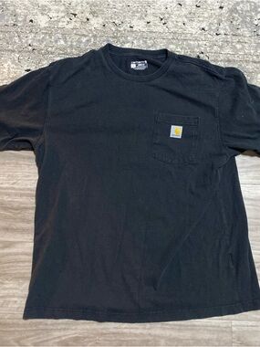 Carhartt Black Short-Sleeve Pocket Tee with Logo Patch